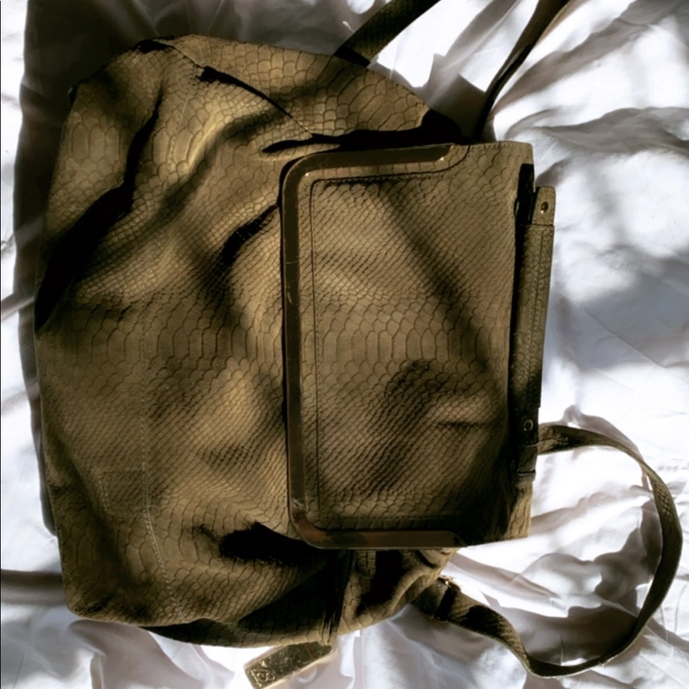 Botkier Olive Leather Convertible Backpack